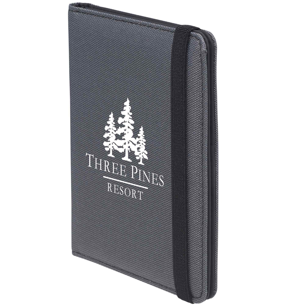 Recycled Passport Wallet with RFID Protection Transfer - Charcoal - Left Angle