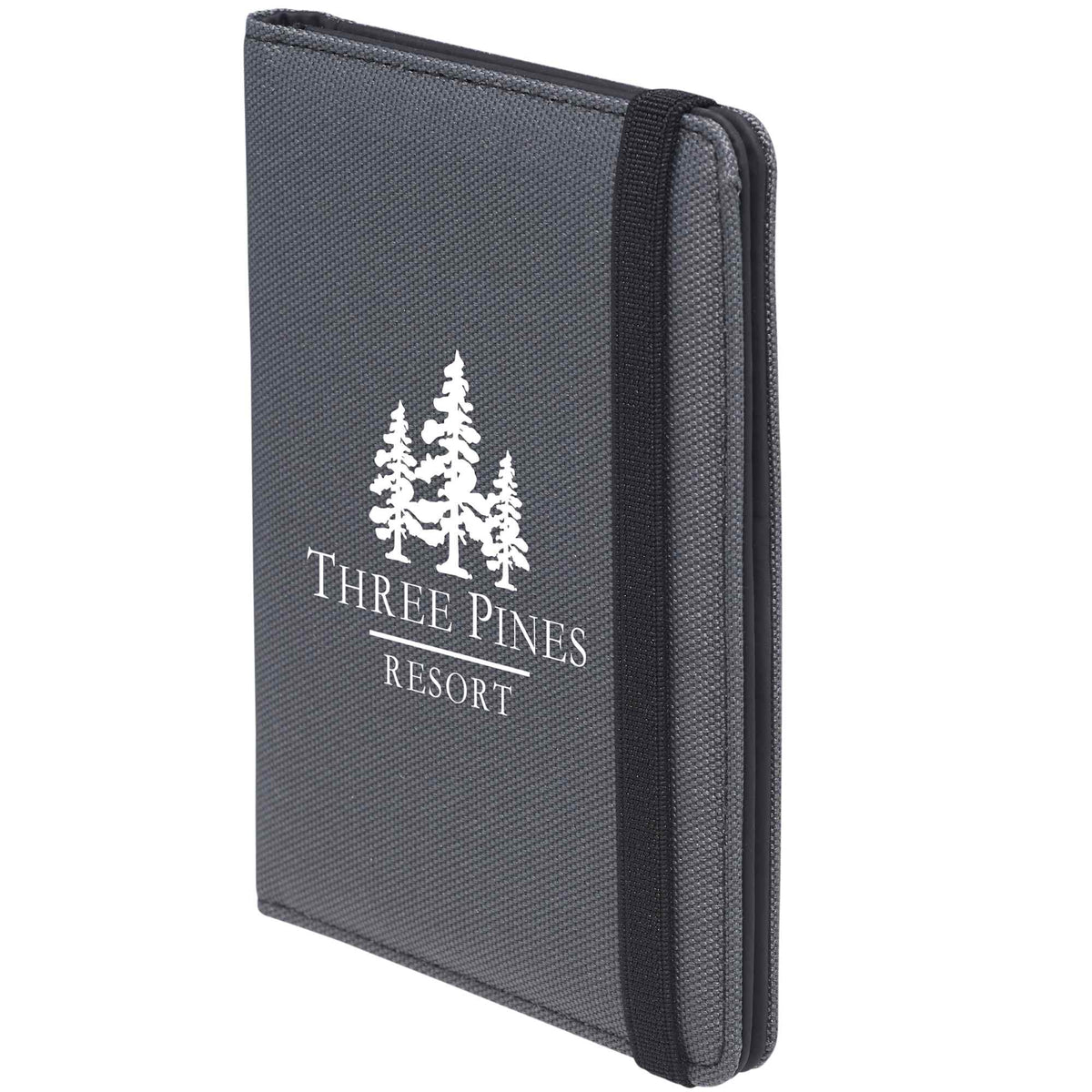 Recycled Passport Wallet with RFID Protection Transfer - Charcoal - Left Angle