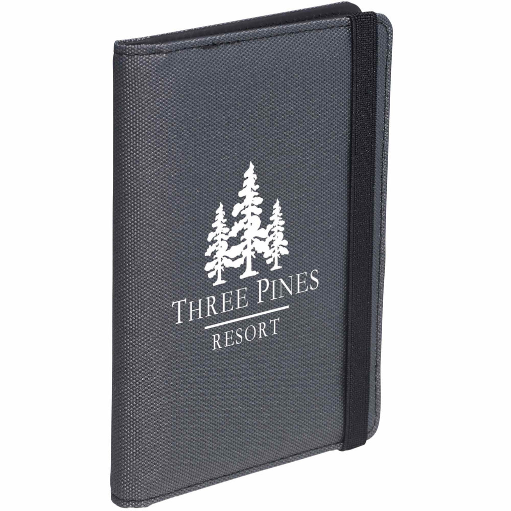 Recycled Passport Wallet with RFID Protection Transfer - Charcoal - Right Angle 2