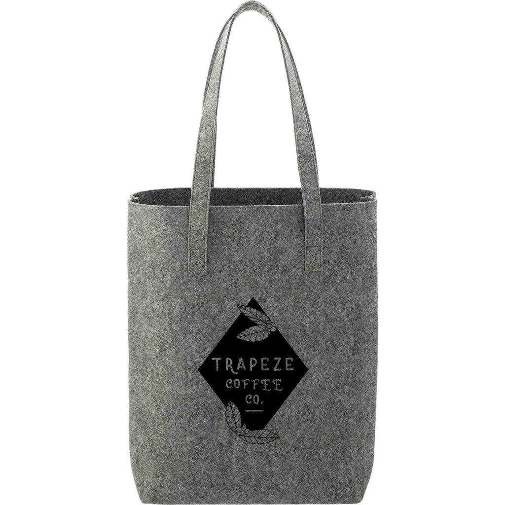 Recycled PET Felt Shopper Tote Full Color - Charcoal - Front