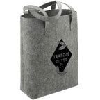 Recycled PET Felt Shopper Tote Full Color - Charcoal - Right Angle