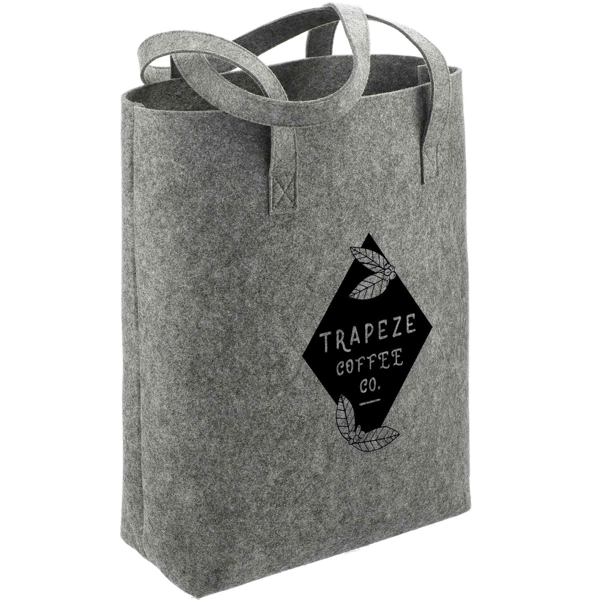 Recycled PET Felt Shopper Tote Full Color - Charcoal - Right Angle