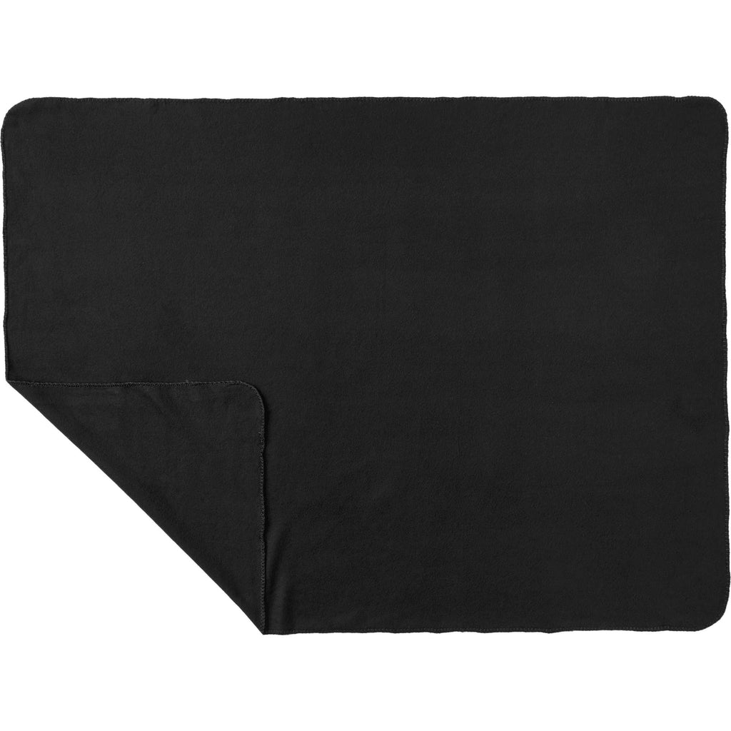 Recycled PET Fleece Blanket, 50 x 60 Inches Full Color - Black - Front 2