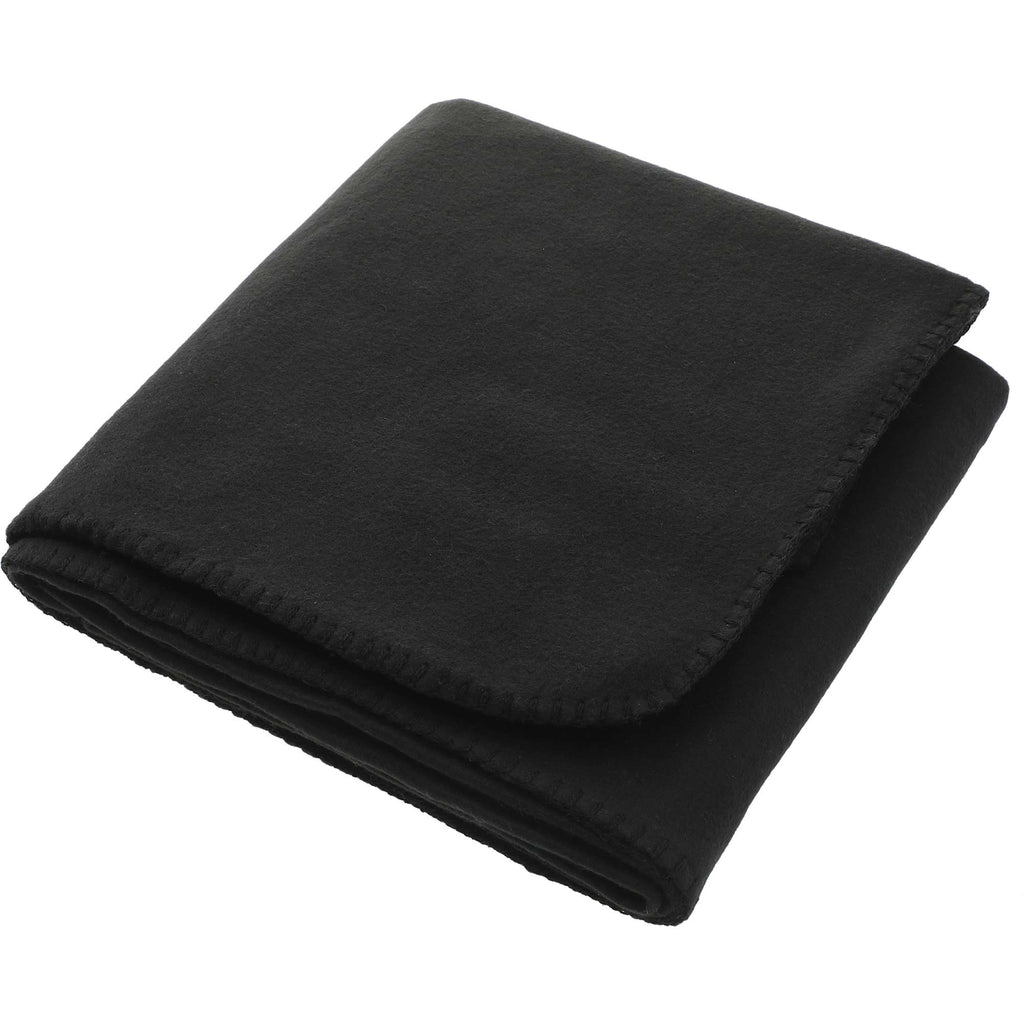 Recycled PET Fleece Blanket, 50 x 60 Inches Full Color - Black - Left Angle 2