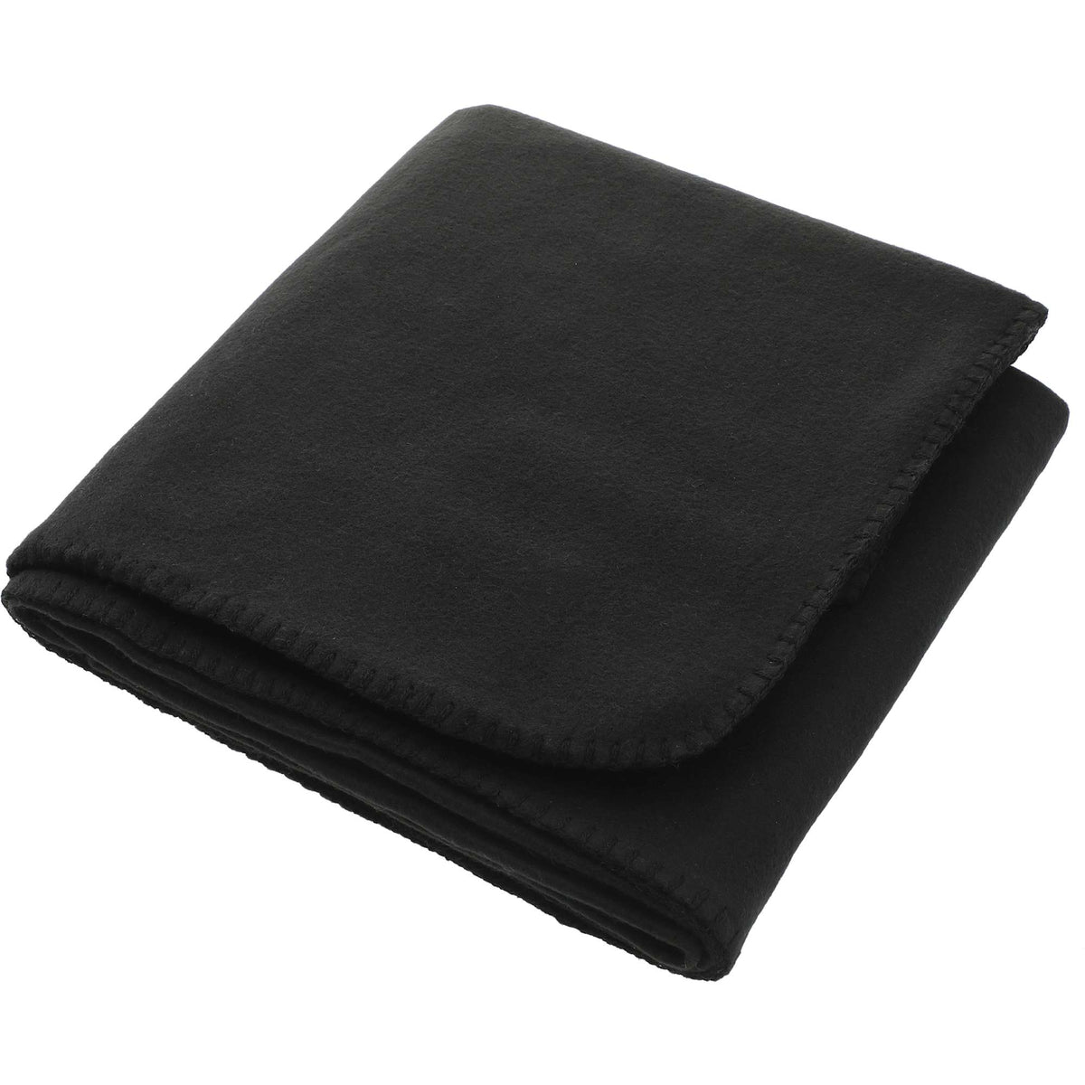 Recycled PET Fleece Blanket, 50 x 60 Inches Full Color - Black - Left Angle 2