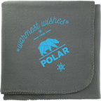 Recycled PET Fleece Blanket, 50 x 60 Inches Full Color - Gray - Front