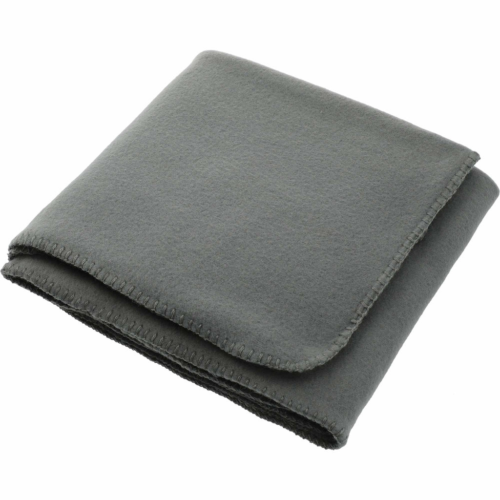 Recycled PET Fleece Blanket, 50 x 60 Inches Full Color - Gray - Left Angle 2