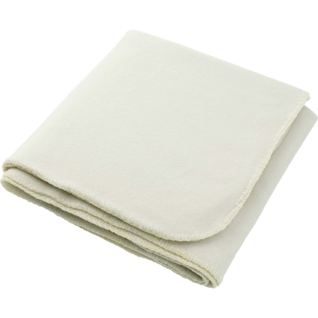 Recycled PET Fleece Blanket, 50 x 60 Inches Full Color - Khaki - Left Angle 2
