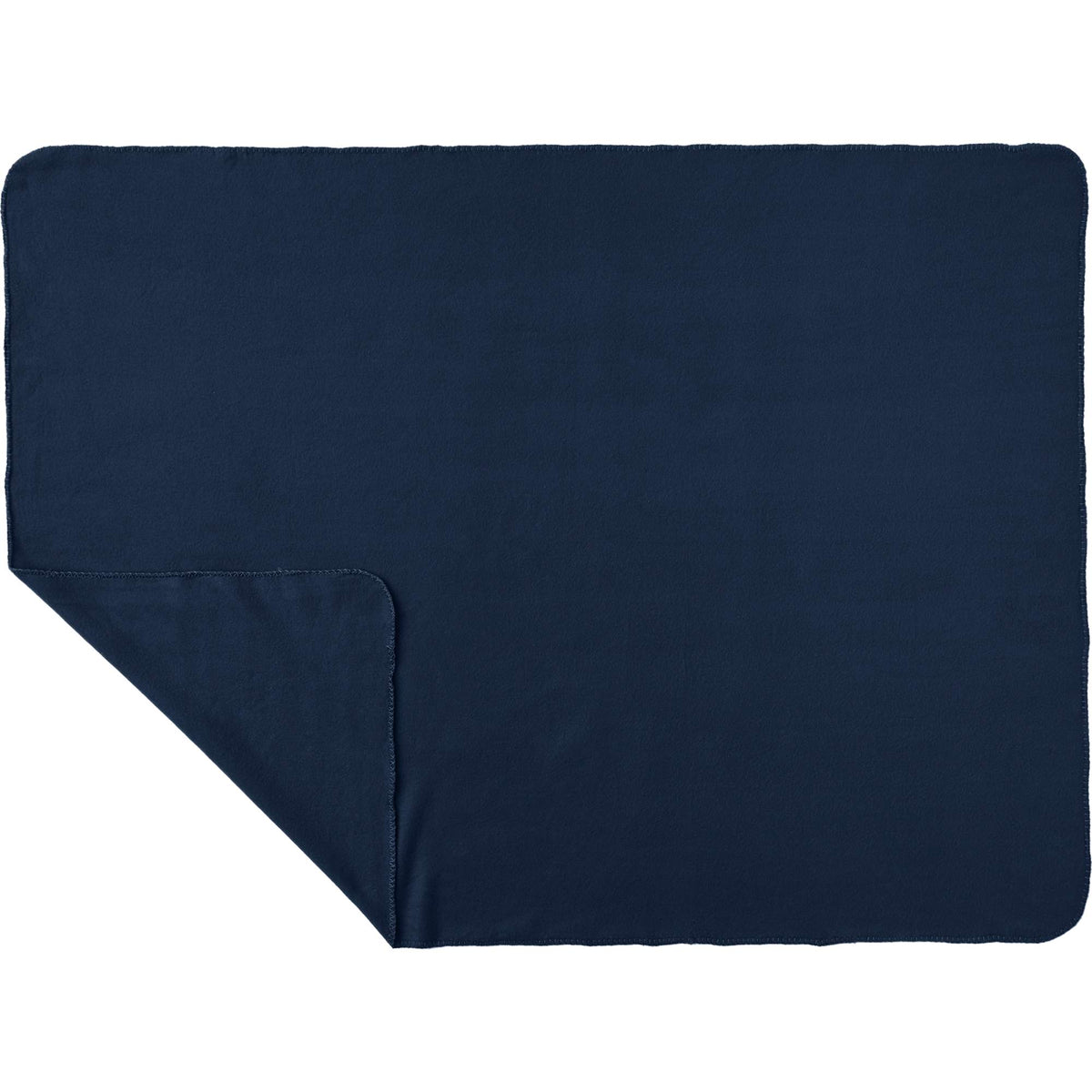 Recycled PET Fleece Blanket, 50 x 60 Inches Full Color - Navy - Front 2