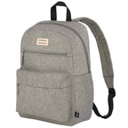Recycled PET Laptop Backpack with Lash Tab, 15 Inch Embroidery - Gray - Left Angle
