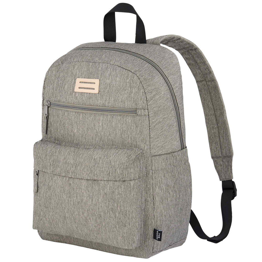 Recycled PET Laptop Backpack with Lash Tab, 15 Inch Full Color - Gray - Left Angle