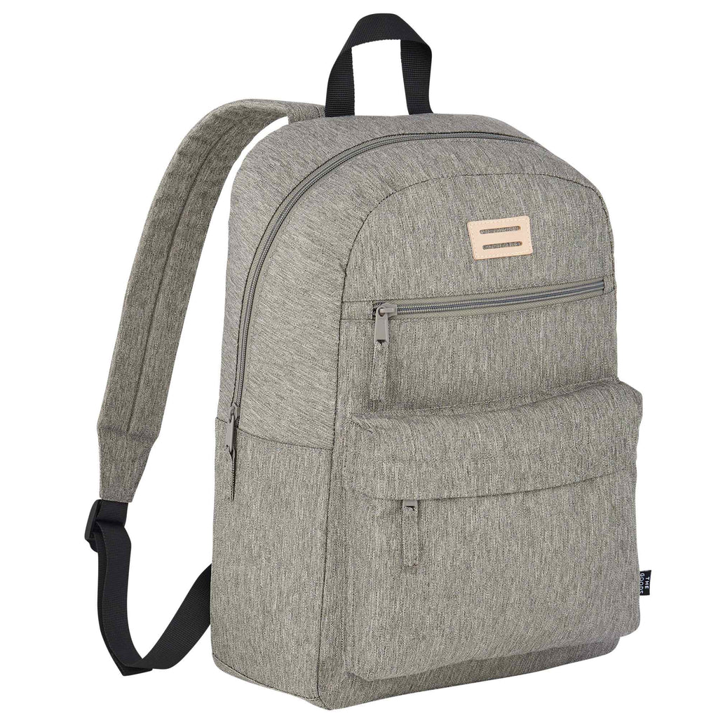 Recycled PET Laptop Backpack with Lash Tab, 15 Inch Full Color - Gray - Right Angle
