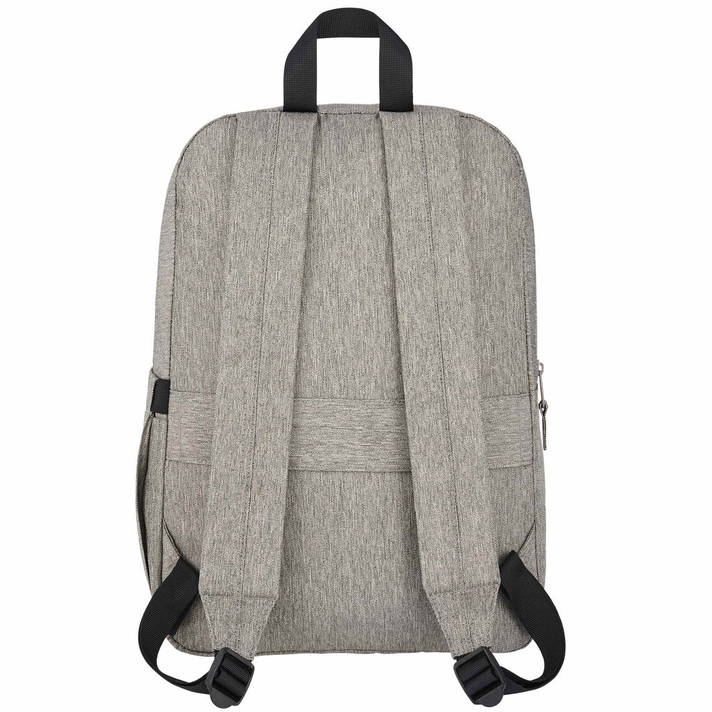 Recycled PET Laptop Backpack with Lash Tab, 15 Inch - Gray - Back