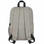 Recycled PET Laptop Backpack with Lash Tab, 15 Inch - Gray - Back