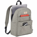 Recycled PET Laptop Backpack with Lash Tab, 15 Inch - Gray - Right Angle 2