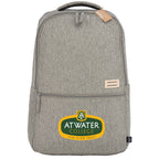 Recycled PET Laptop Backpack with Lash Tab, 17 Inch Embroidery - Gray - Front 2