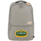 Recycled PET Laptop Backpack with Lash Tab, 17 Inch Embroidery - Gray - Front