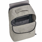 Recycled PET Laptop Backpack with Lash Tab, 17 Inch Embroidery - Gray - Right Angle 4