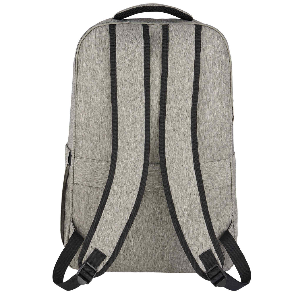 Recycled PET Laptop Backpack with Lash Tab, 17 Inch Full Color - Gray - Back