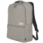 Recycled PET Laptop Backpack with Lash Tab, 17 Inch Full Color - Gray - Left Angle 2