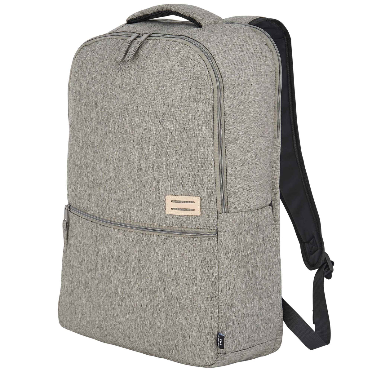 Recycled PET Laptop Backpack with Lash Tab, 17 Inch Full Color - Gray - Left Angle 2