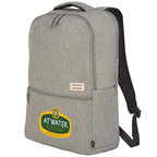 Recycled PET Laptop Backpack with Lash Tab, 17 Inch Full Color - Gray - Left Angle