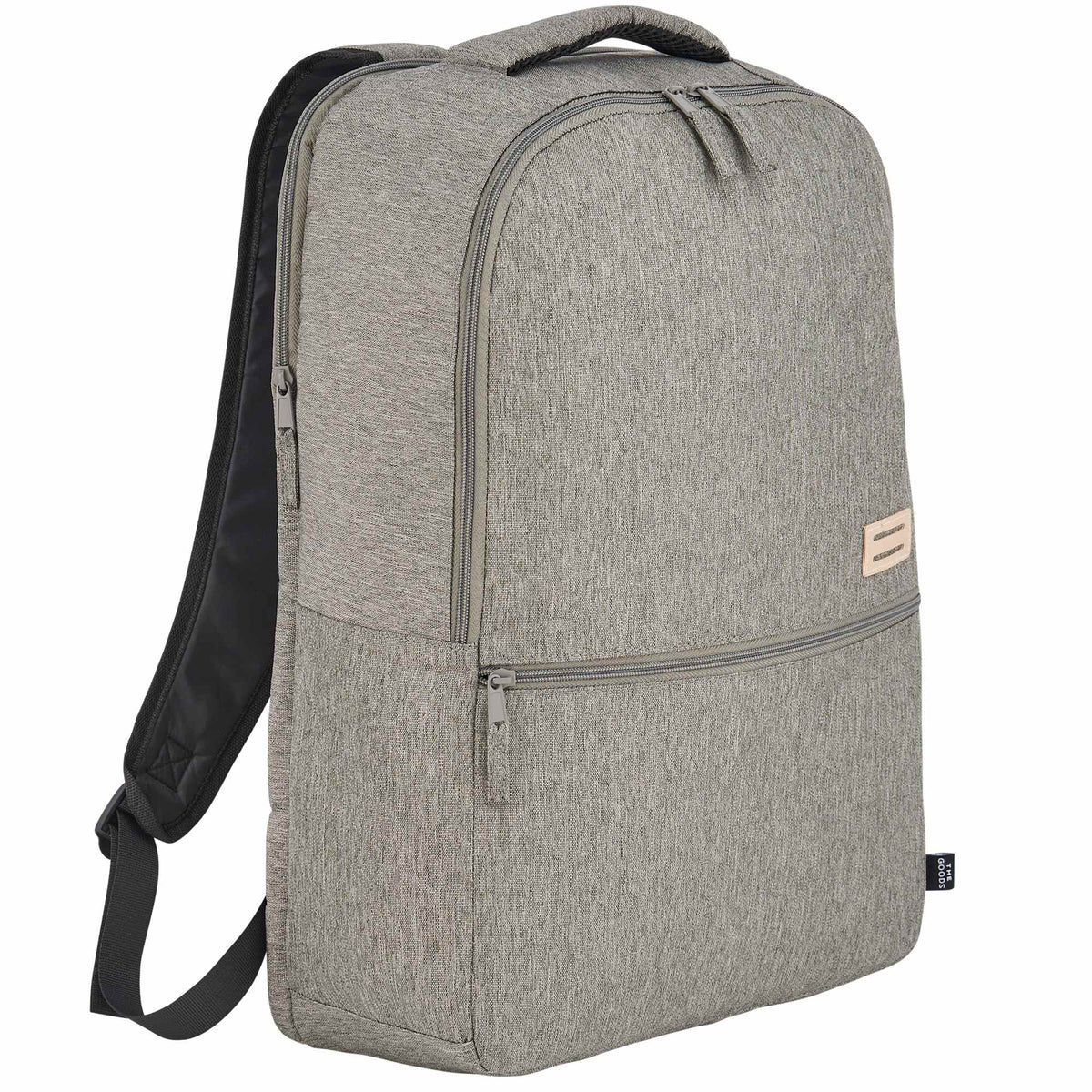 Recycled PET Laptop Backpack with Lash Tab, 17 Inch Full Color - Gray - Right Angle 2