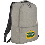 Recycled PET Laptop Backpack with Lash Tab, 17 Inch Full Color - Gray - Right Angle