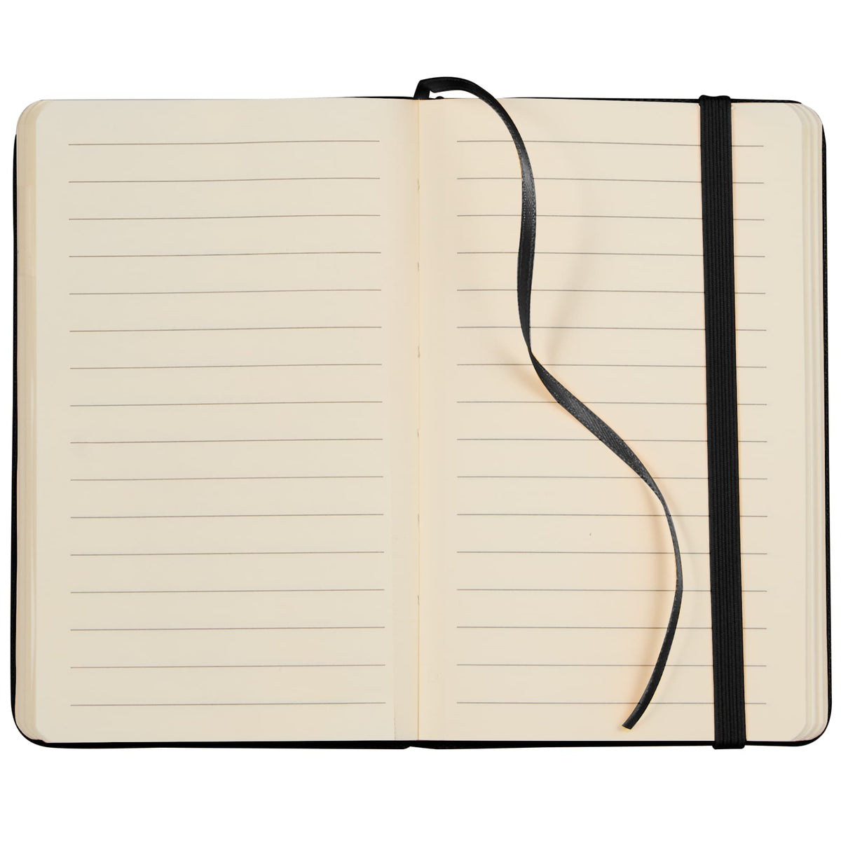 Recycled PET Pocket Journal, 3.5 x 5.5 Inches Full Color - Black - Front Open