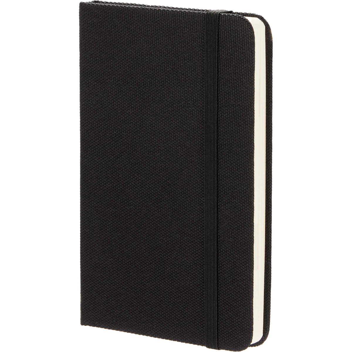 Recycled PET Pocket Journal, 3.5 x 5.5 Inches Full Color - Black - Left Angle