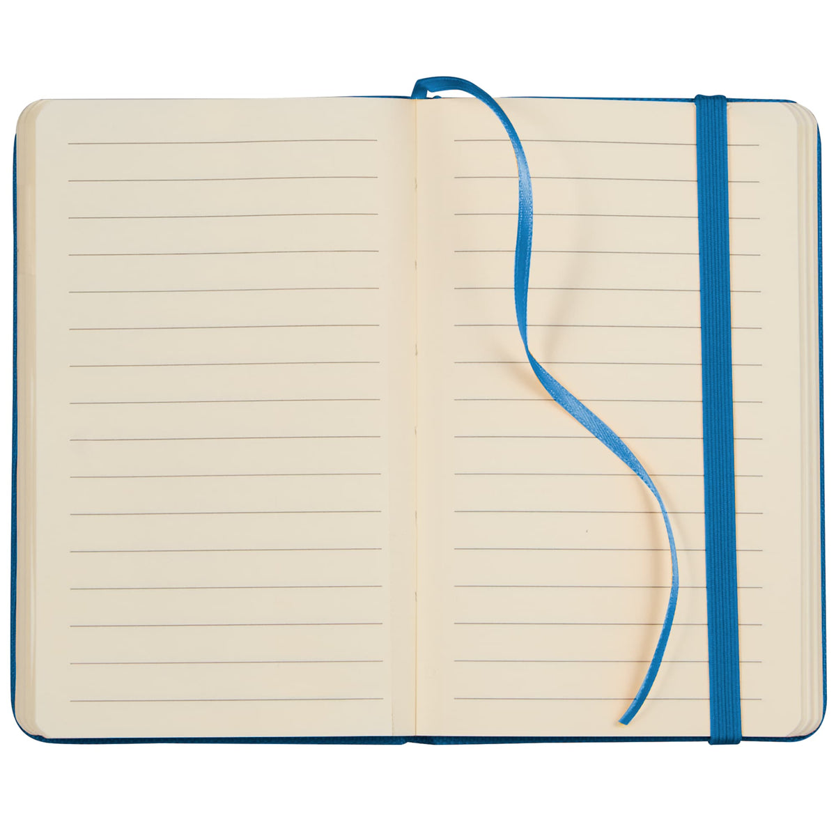 Recycled PET Pocket Journal, 3.5 x 5.5 Inches Full Color - Blue - Front Open
