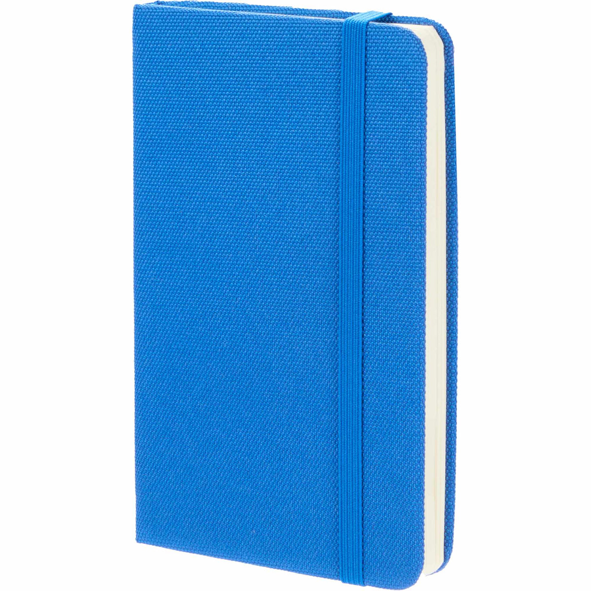 Recycled PET Pocket Journal, 3.5 x 5.5 Inches Full Color - Blue - Left Angle