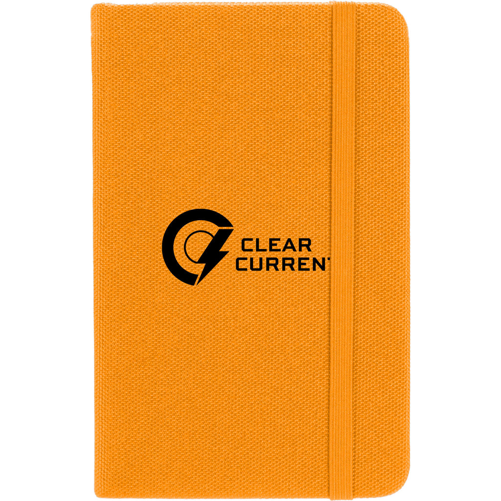 Recycled PET Pocket Journal, 3.5 x 5.5 Inches Full Color - Orange - Front