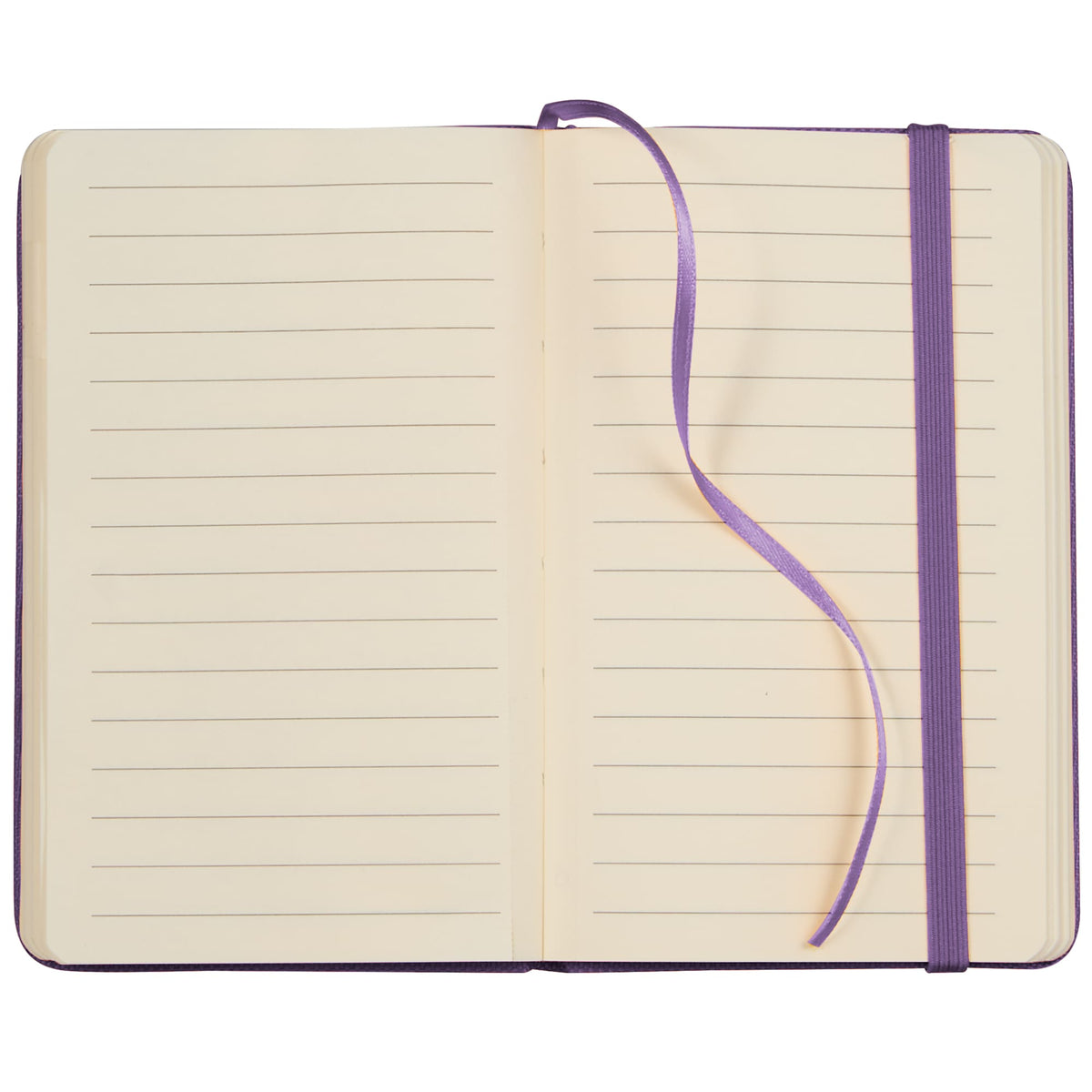 Recycled PET Pocket Journal, 3.5 x 5.5 Inches Full Color - Purple - Front Open