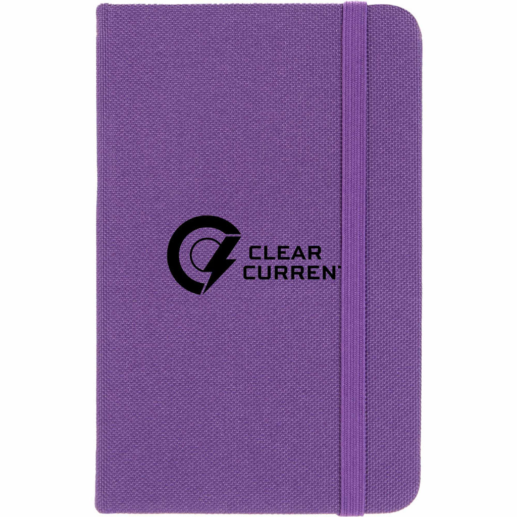 Recycled PET Pocket Journal, 3.5 x 5.5 Inches Full Color - Purple - Front