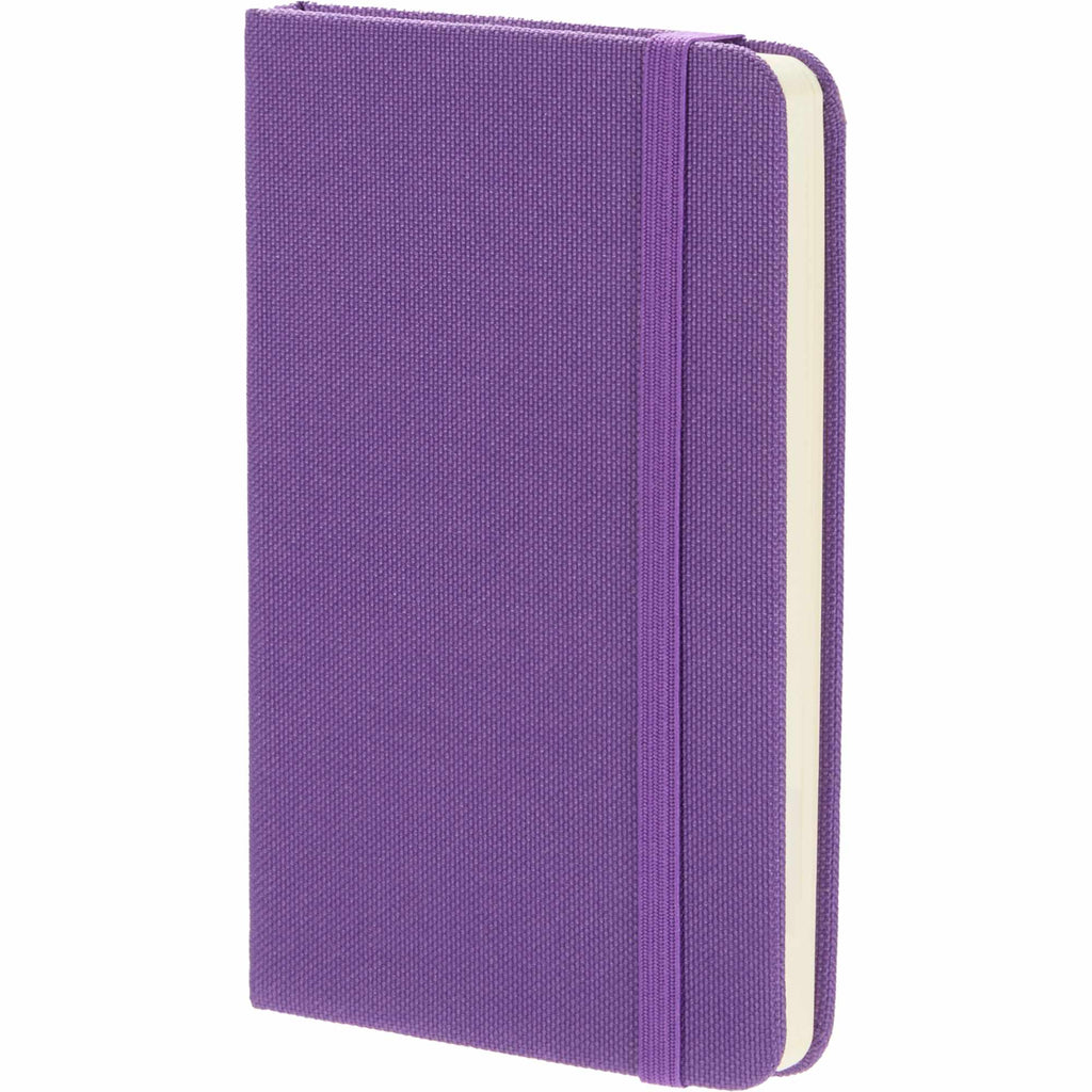 Recycled PET Pocket Journal, 3.5 x 5.5 Inches Full Color - Purple - Left Angle
