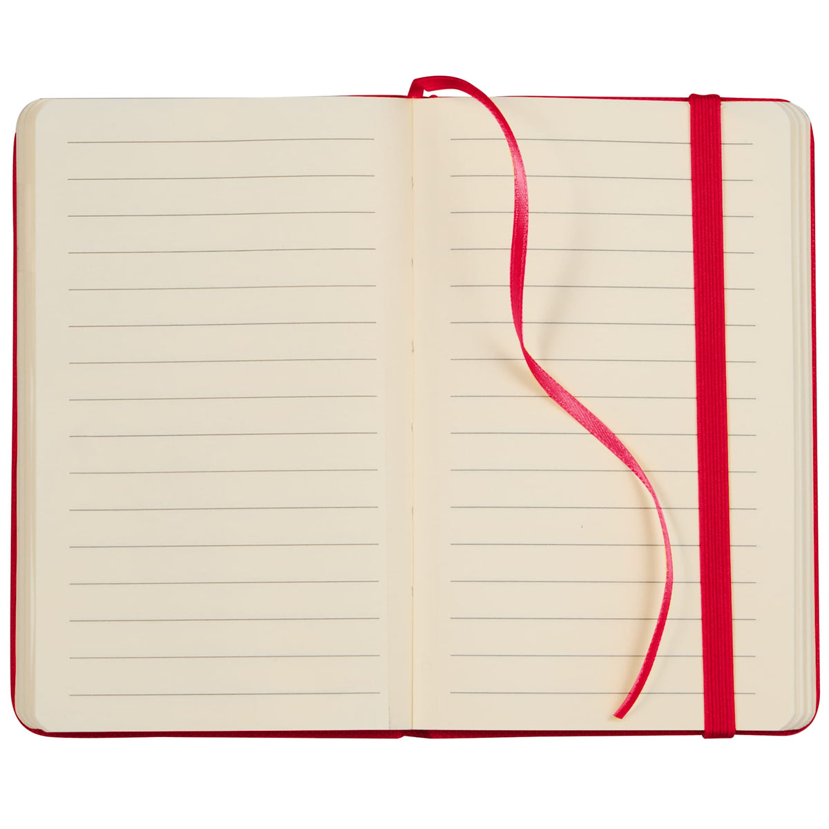 Recycled PET Pocket Journal, 3.5 x 5.5 Inches Full Color - Red - Front Open