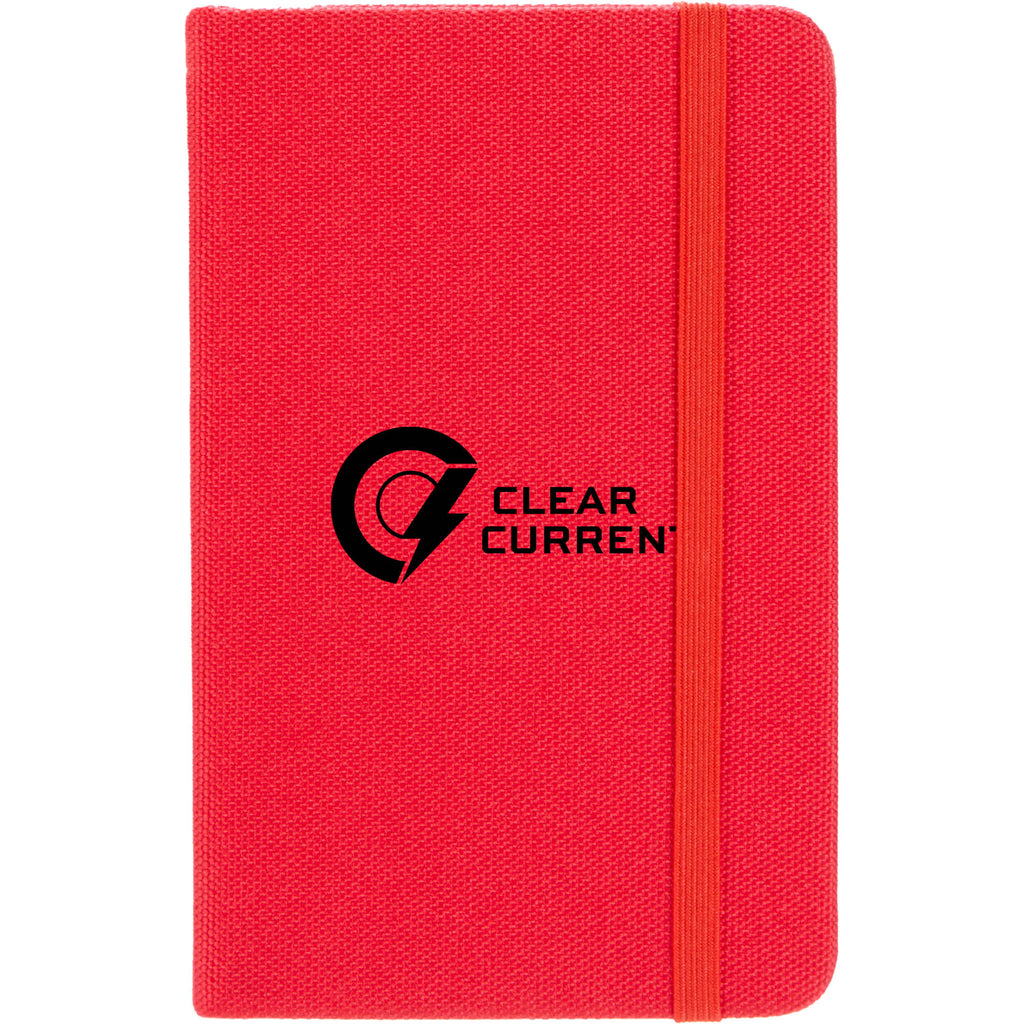 Recycled PET Pocket Journal, 3.5 x 5.5 Inches Full Color - Red - Front