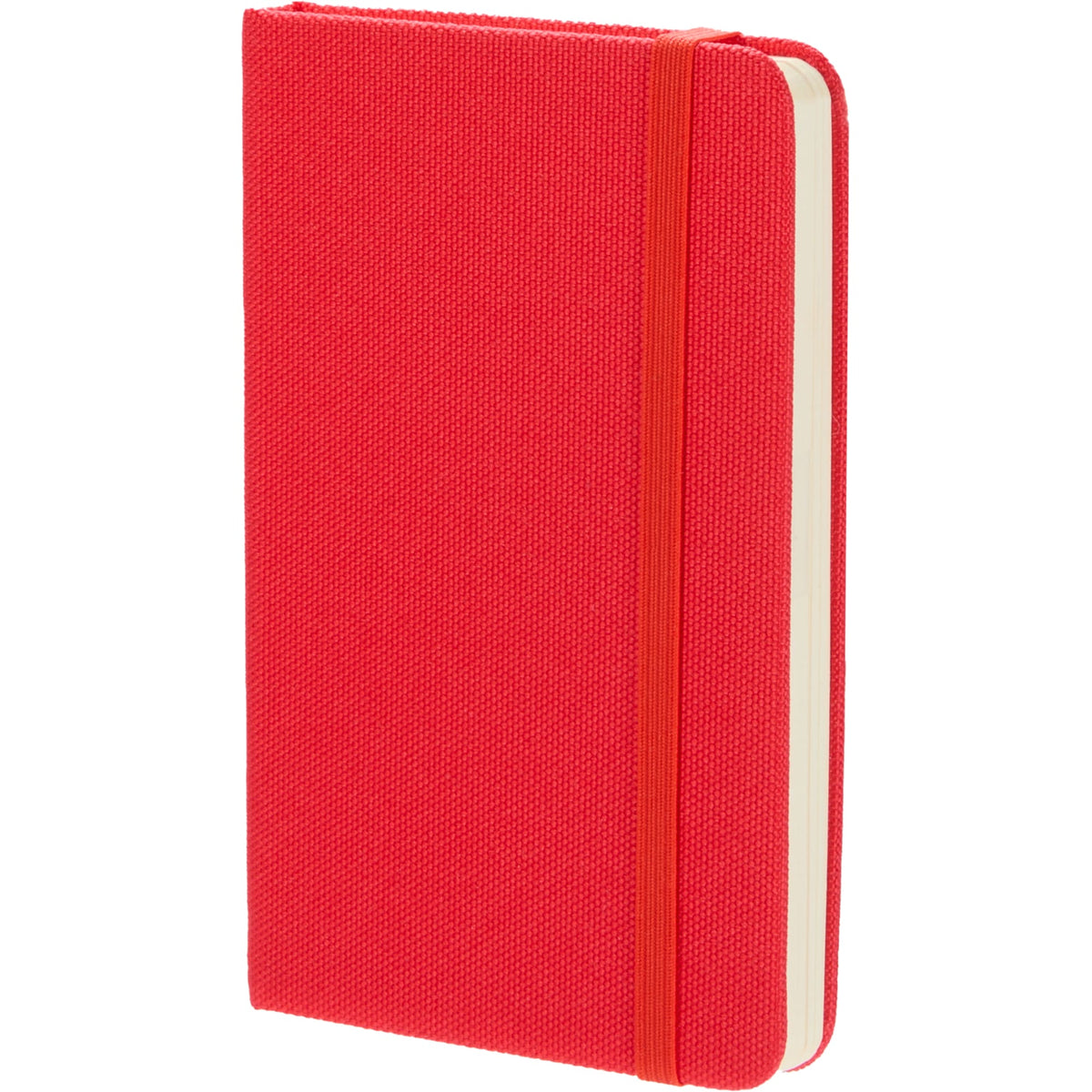 Recycled PET Pocket Journal, 3.5 x 5.5 Inches Full Color - Red - Left Angle