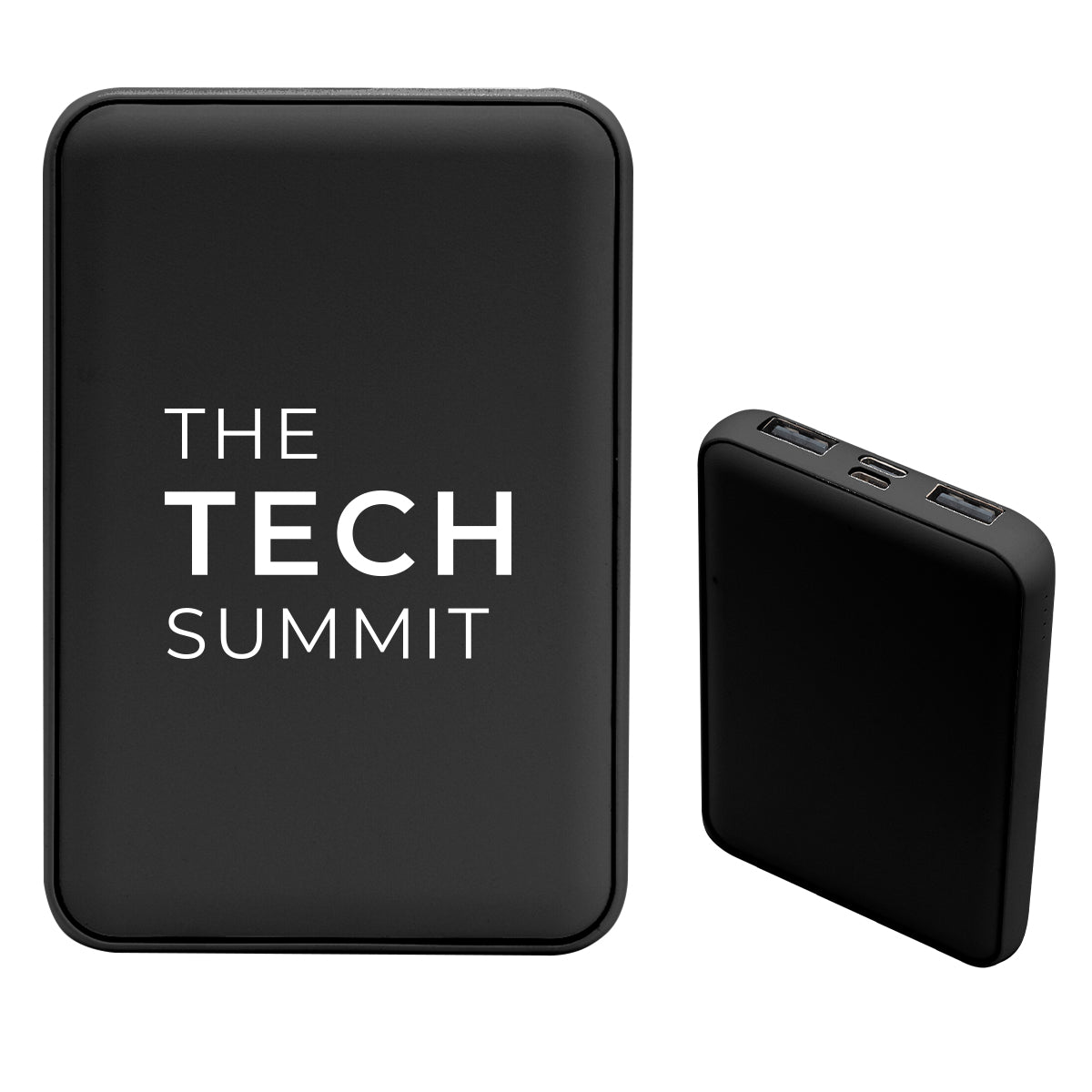 Recycled PET Power Bank, 5,000 mAh - Black - Silk Screen