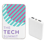 Recycled PET Power Bank, 5,000 mAh - White - Full Color