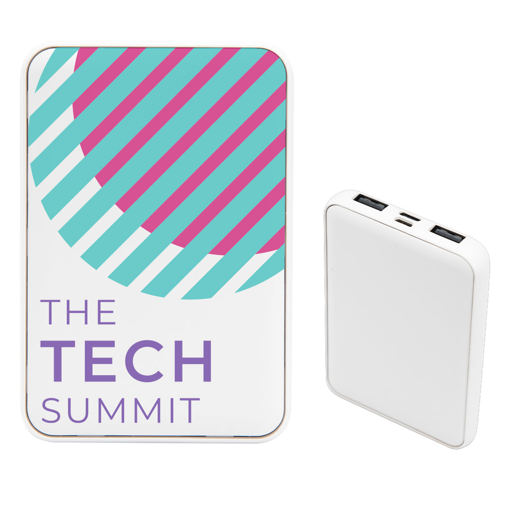 Recycled PET Power Bank, 5,000 mAh - White - Full Color