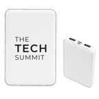 Recycled PET Power Bank, 5,000 mAh - White - Silk Screen