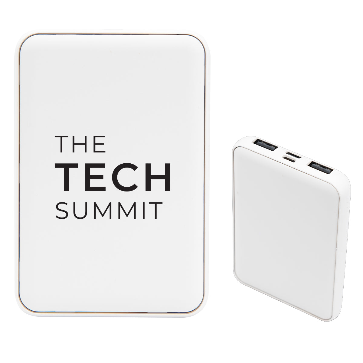 Recycled PET Power Bank, 5,000 mAh - White - Silk Screen