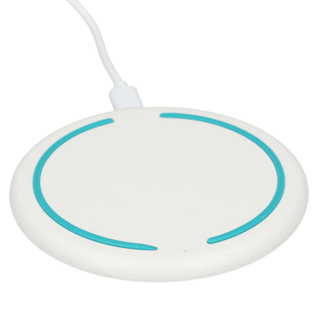Recycled Plastic Fast Wireless Charging Pad, 10W Full Color - White - Right Angle 3