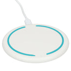 Recycled Plastic Fast Wireless Charging Pad, 10W Full Color - White - Right Angle 3