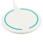 Recycled Plastic Fast Wireless Charging Pad, 10W Full Color - White - Right Angle 5