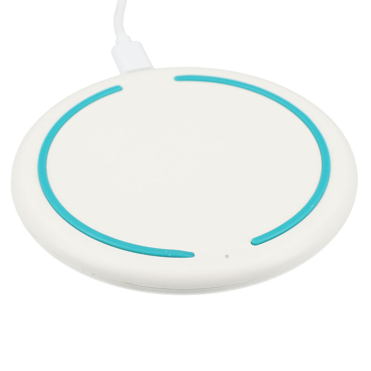 Recycled Plastic Fast Wireless Charging Pad, 10W Full Color - White - Right Angle 5