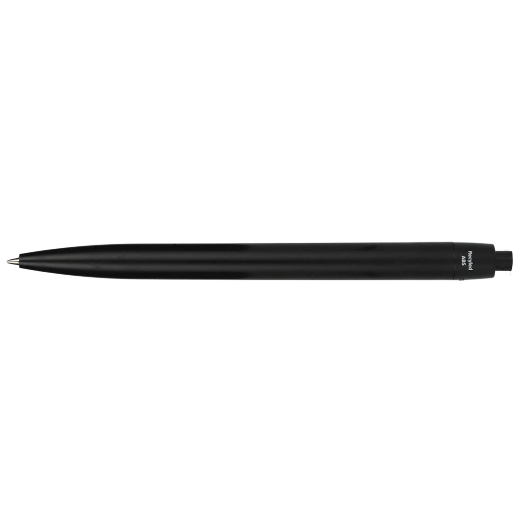 Recycled Plastic Gel Pen with Blue Ink - Black - Back