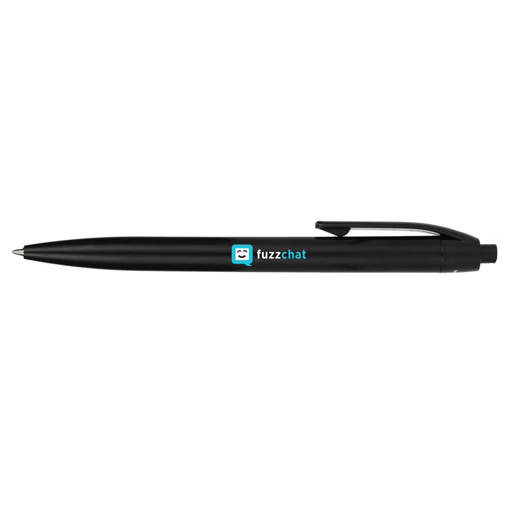 Recycled Plastic Gel Pen with Blue Ink - Black - Front